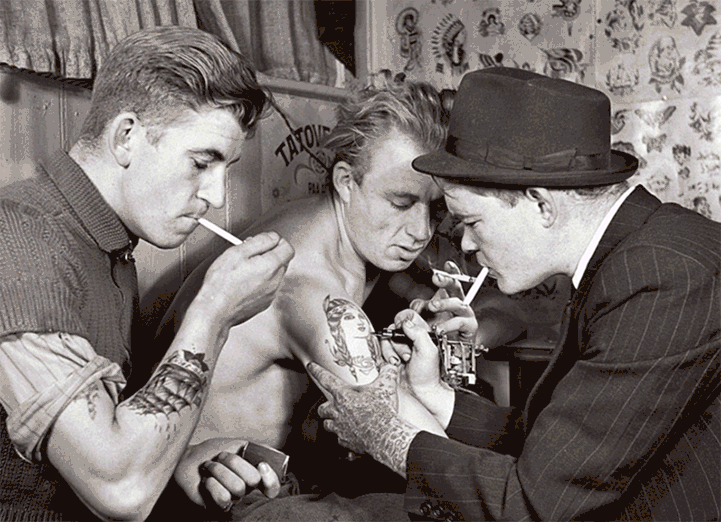 Black and white vintage photo GIF recolorized