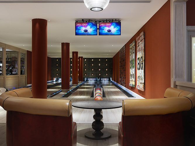 Ham Yard Hotel, Soho London bowling
