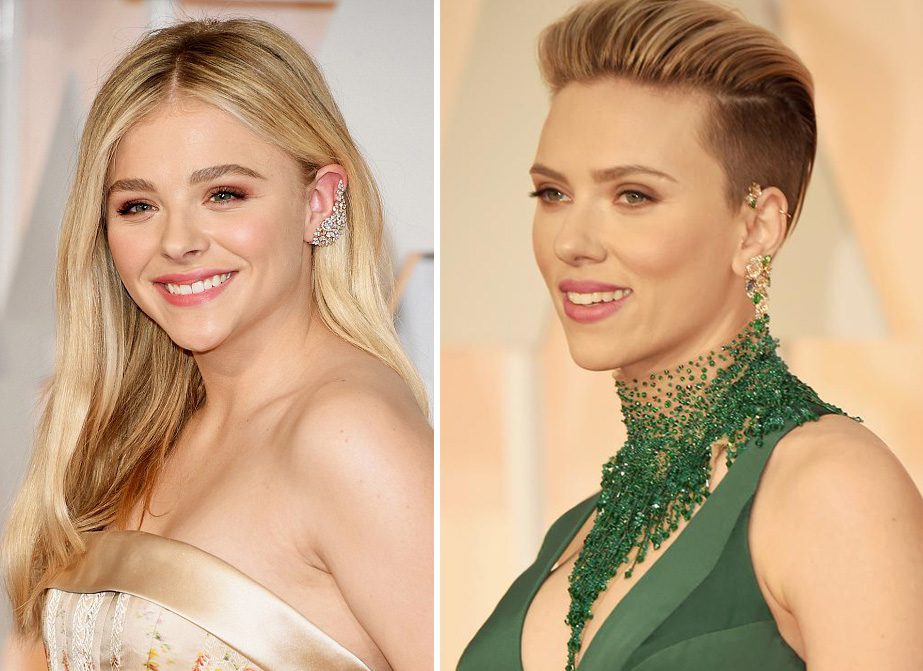 Chloe Grace Moretz and Scarlett Johansson Oscars 2015 Getty