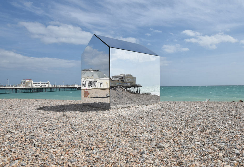 ECE Architecture mirror hut in Worthing beach