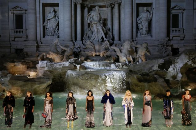 Fendi's spectacular runway show in Fontaine di Trevi