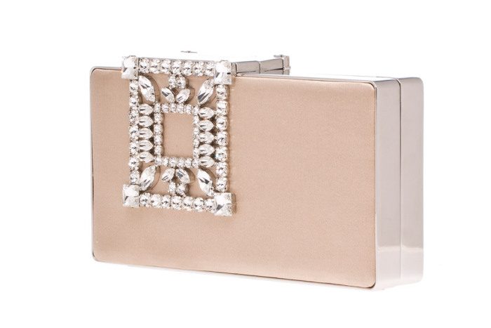 Manolo Blahnik Laka clutch in beige