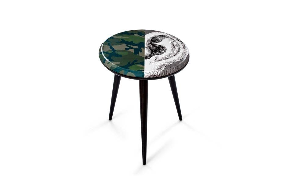 Wooden stool. $1600. Image: Valentino / Fornasetti.