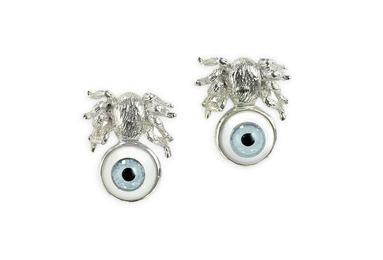 silver spider earings ok